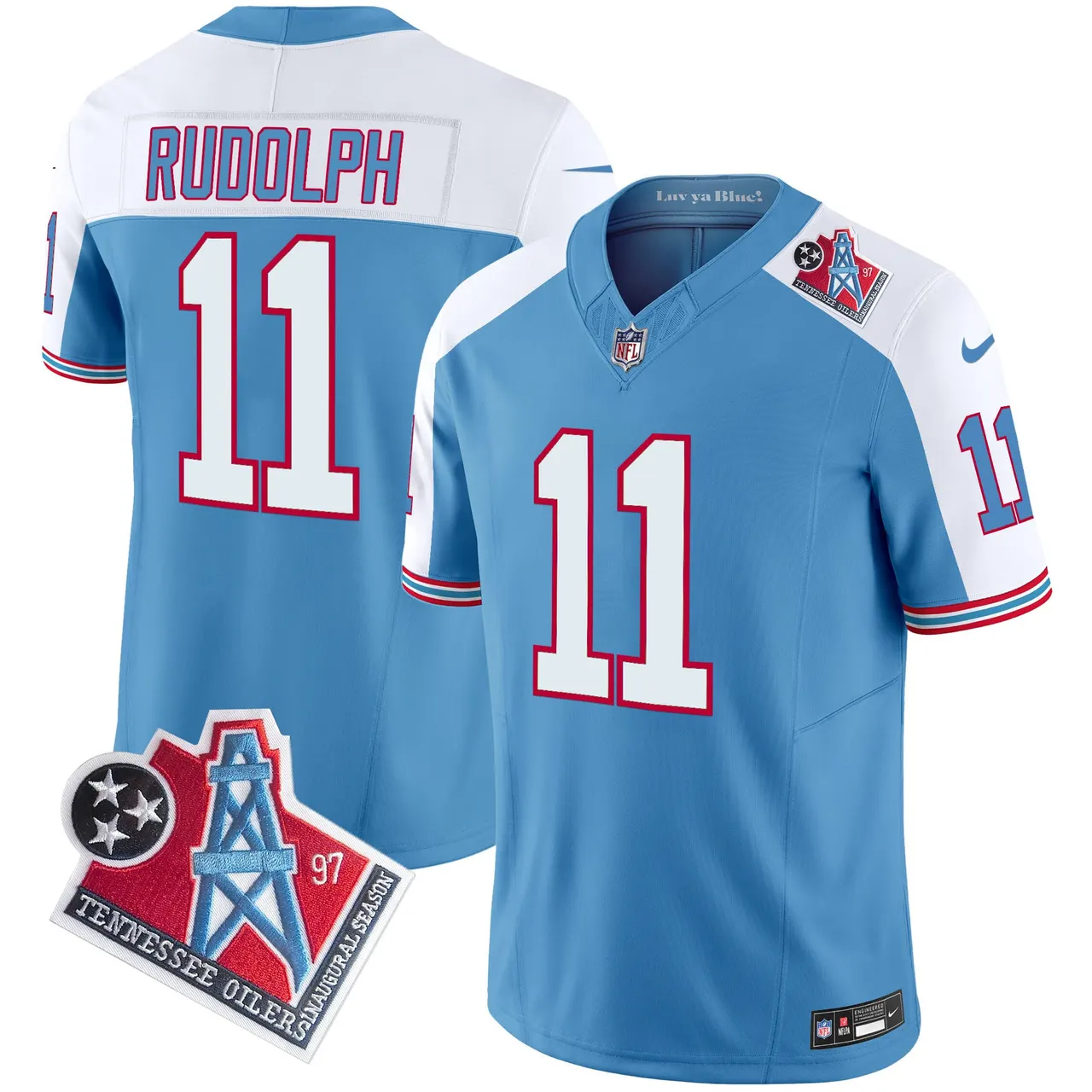 Tennessee Titans Nike 1997 Throwback Vapor Limited Stitched Jersey Ward - White - Image 29