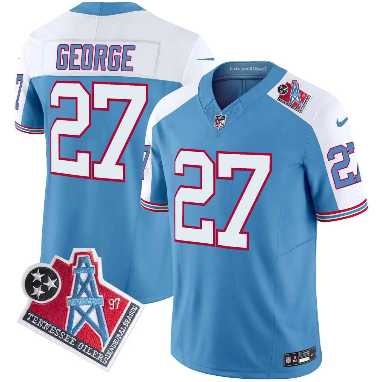 Tennessee Titans Nike 1997 Throwback Vapor Limited Stitched Jersey Ward - White - Image 36