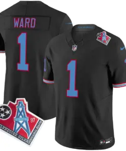 Tennessee Titans Nike 1997 Throwback Vapor Limited Stitched Jersey Ward - White - Image 37