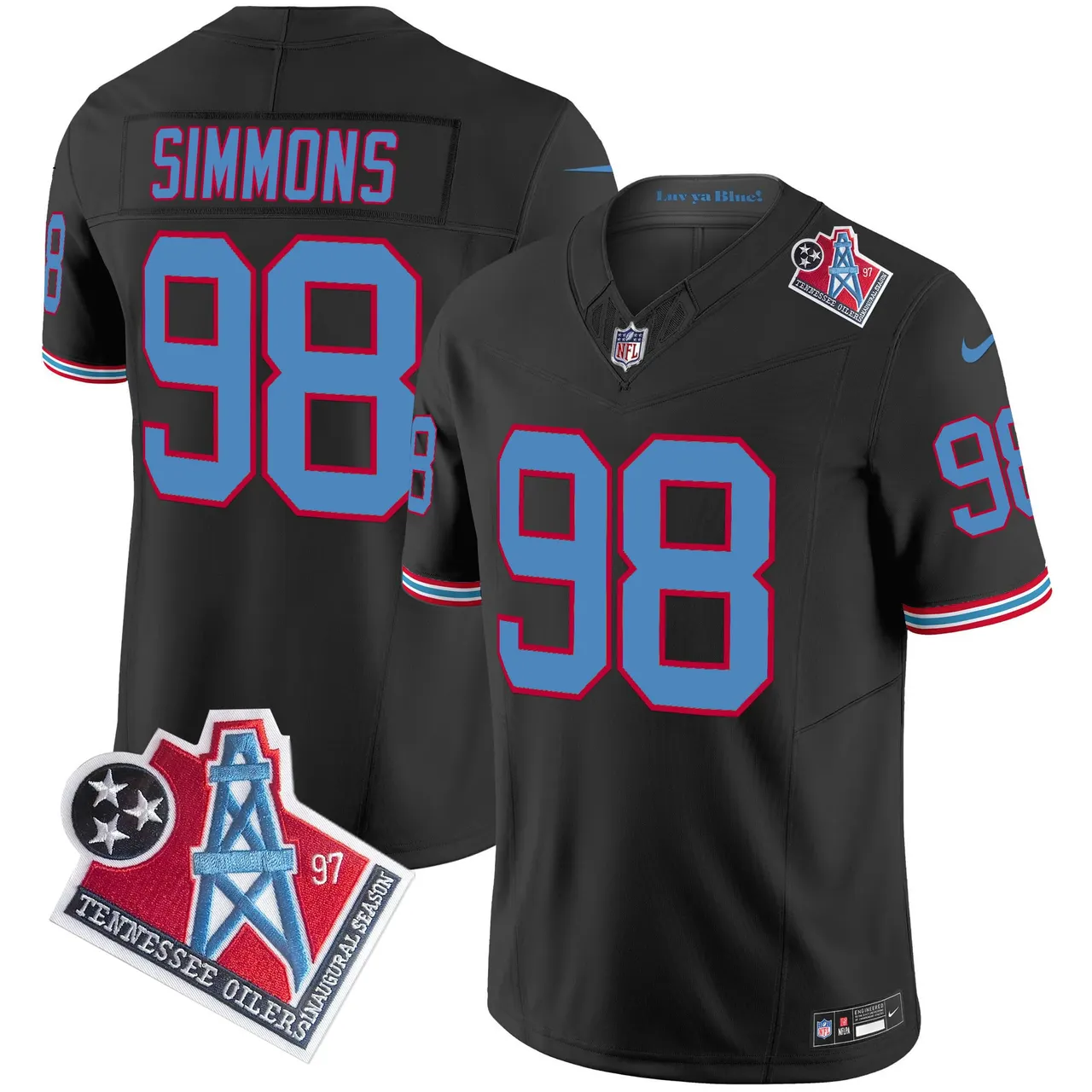 Tennessee Titans Nike 1997 Throwback Vapor Limited Stitched Jersey Ward - White - Image 43