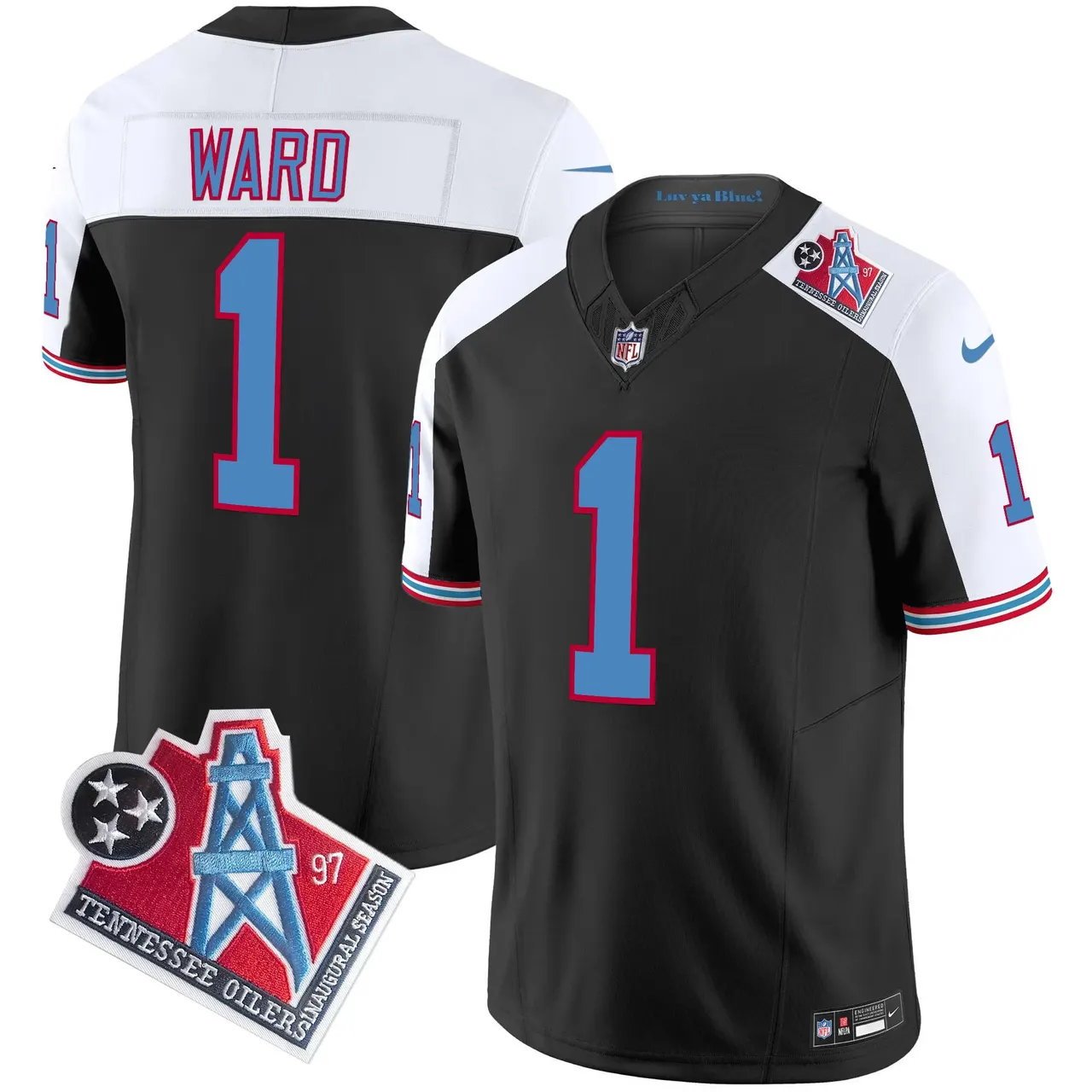 Tennessee Titans Nike 1997 Throwback Vapor Limited Stitched Jersey Ward - White - Image 46