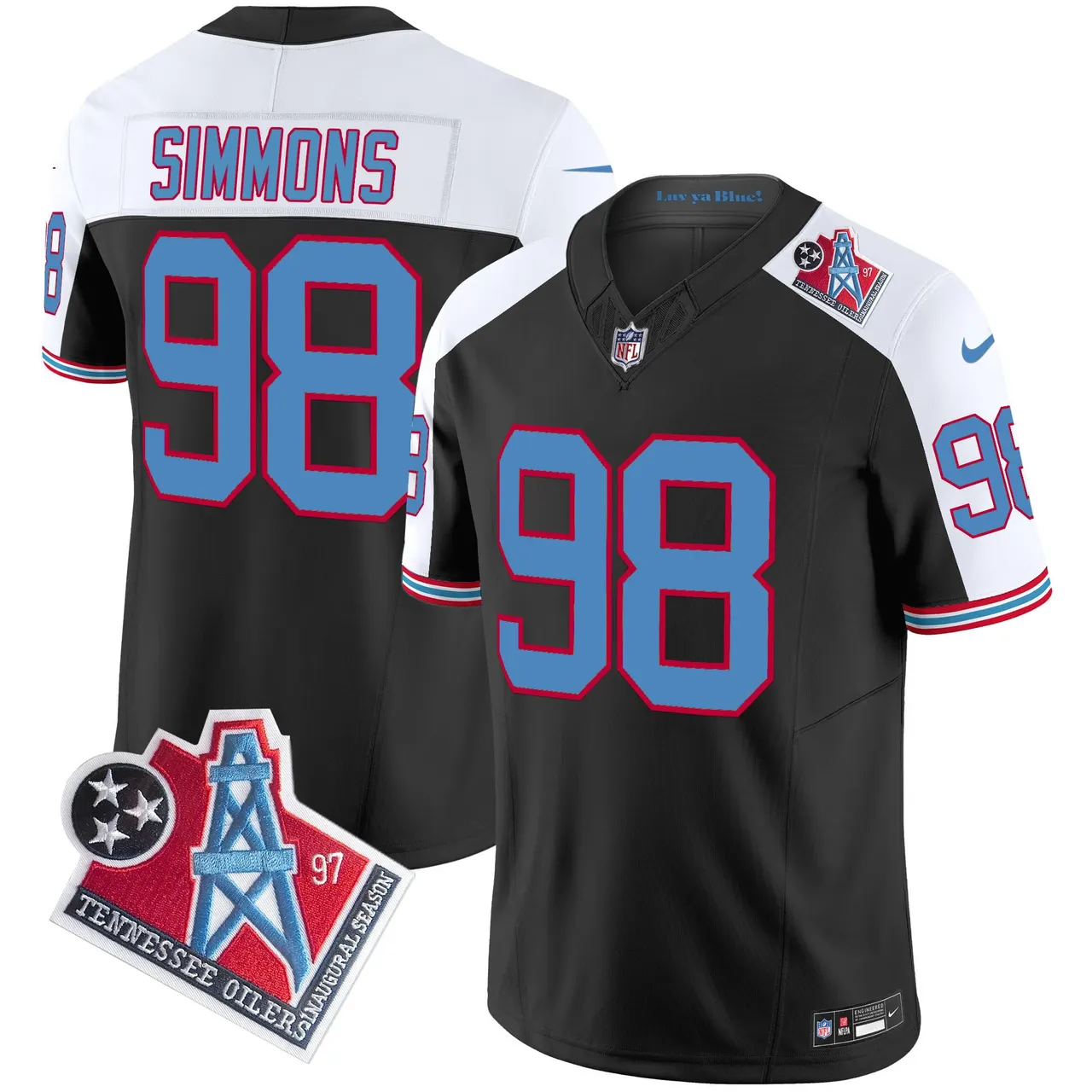 Tennessee Titans Nike 1997 Throwback Vapor Limited Stitched Jersey Ward - White - Image 52