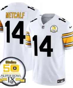 Sawyer Pittsburgh Steelers Nike 50th Anniversary Super Bowl IX Patch Vapor Limited Stitched Jersey - Black - Image 12