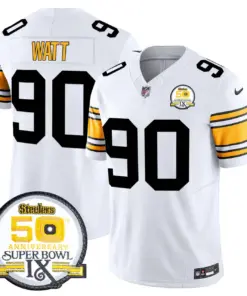 Sawyer Pittsburgh Steelers Nike 50th Anniversary Super Bowl IX Patch Vapor Limited Stitched Jersey - Black - Image 13