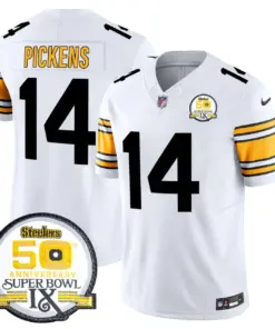 Sawyer Pittsburgh Steelers Nike 50th Anniversary Super Bowl IX Patch Vapor Limited Stitched Jersey - Black - Image 14
