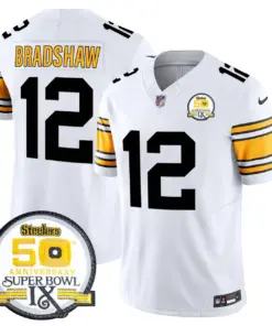 Sawyer Pittsburgh Steelers Nike 50th Anniversary Super Bowl IX Patch Vapor Limited Stitched Jersey - Black - Image 17