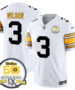 Sawyer Pittsburgh Steelers Nike 50th Anniversary Super Bowl IX Patch Vapor Limited Stitched Jersey - Black - Image 20