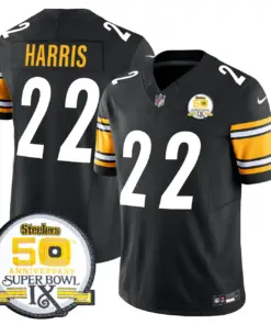 Sawyer Pittsburgh Steelers Nike 50th Anniversary Super Bowl IX Patch Vapor Limited Stitched Jersey - Black - Image 25