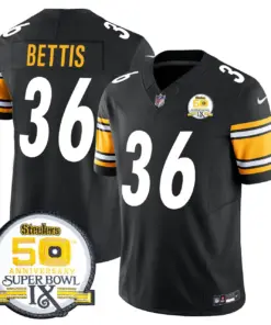 Sawyer Pittsburgh Steelers Nike 50th Anniversary Super Bowl IX Patch Vapor Limited Stitched Jersey - Black - Image 29