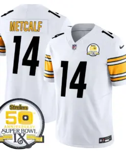 Sawyer Pittsburgh Steelers Nike 50th Anniversary Super Bowl IX Patch Vapor Limited Stitched Jersey - Black - Image 32