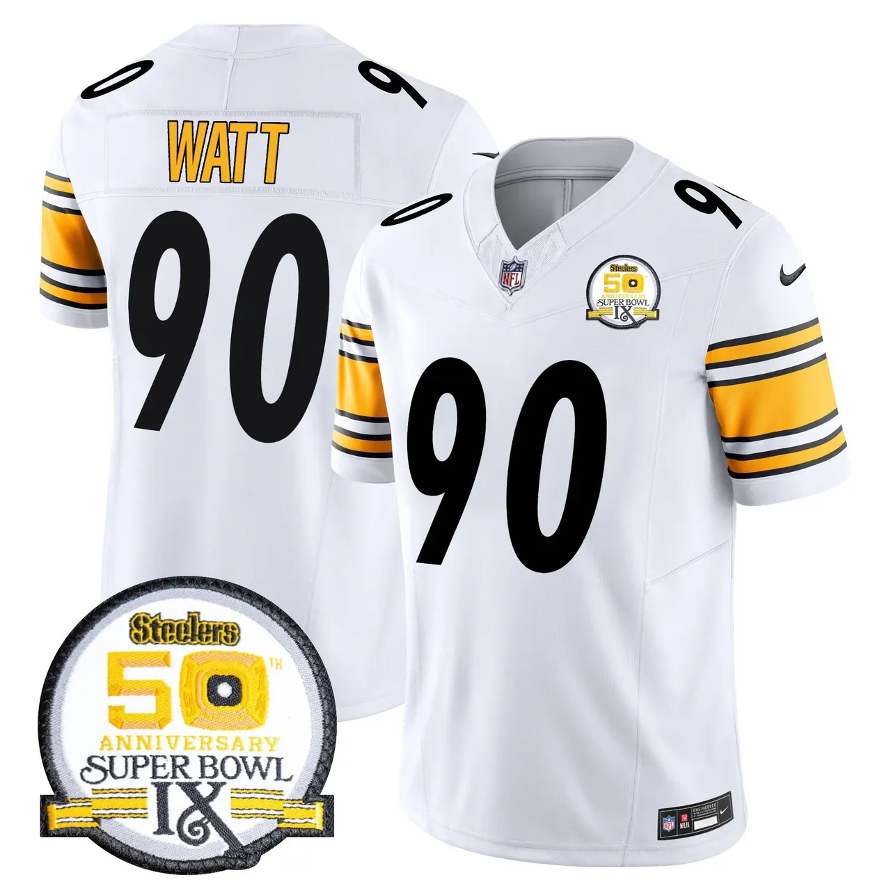 Sawyer Pittsburgh Steelers Nike 50th Anniversary Super Bowl IX Patch Vapor Limited Stitched Jersey - Black - Image 33