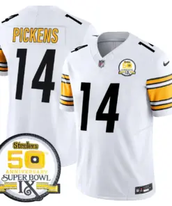 Sawyer Pittsburgh Steelers Nike 50th Anniversary Super Bowl IX Patch Vapor Limited Stitched Jersey - Black - Image 34