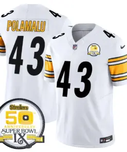 Sawyer Pittsburgh Steelers Nike 50th Anniversary Super Bowl IX Patch Vapor Limited Stitched Jersey - Black - Image 36