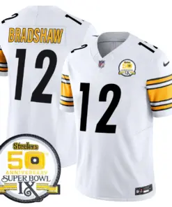 Sawyer Pittsburgh Steelers Nike 50th Anniversary Super Bowl IX Patch Vapor Limited Stitched Jersey - Black - Image 37