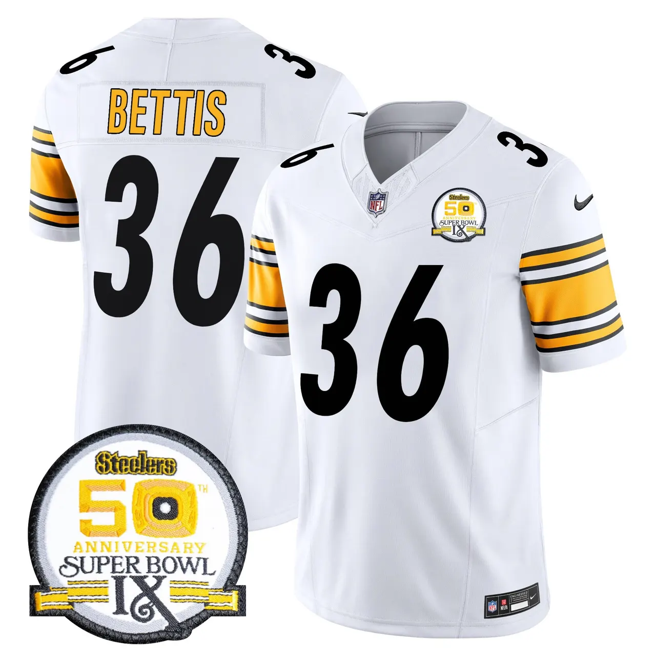 Sawyer Pittsburgh Steelers Nike 50th Anniversary Super Bowl IX Patch Vapor Limited Stitched Jersey - Black - Image 39