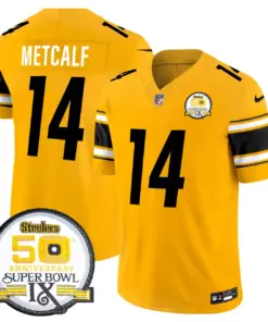 Sawyer Pittsburgh Steelers Nike 50th Anniversary Super Bowl IX Patch Vapor Limited Stitched Jersey - Black - Image 42