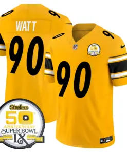 Sawyer Pittsburgh Steelers Nike 50th Anniversary Super Bowl IX Patch Vapor Limited Stitched Jersey - Black - Image 43