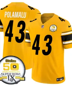 Sawyer Pittsburgh Steelers Nike 50th Anniversary Super Bowl IX Patch Vapor Limited Stitched Jersey - Black - Image 46