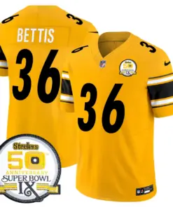 Sawyer Pittsburgh Steelers Nike 50th Anniversary Super Bowl IX Patch Vapor Limited Stitched Jersey - Black - Image 49