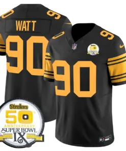 Sawyer Pittsburgh Steelers Nike 50th Anniversary Super Bowl IX Patch Vapor Limited Stitched Jersey - Black - Image 53