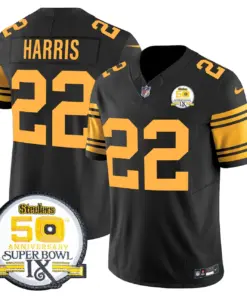 Sawyer Pittsburgh Steelers Nike 50th Anniversary Super Bowl IX Patch Vapor Limited Stitched Jersey - Black - Image 55