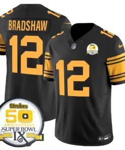 Sawyer Pittsburgh Steelers Nike 50th Anniversary Super Bowl IX Patch Vapor Limited Stitched Jersey - Black - Image 57