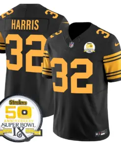Sawyer Pittsburgh Steelers Nike 50th Anniversary Super Bowl IX Patch Vapor Limited Stitched Jersey - Black - Image 58