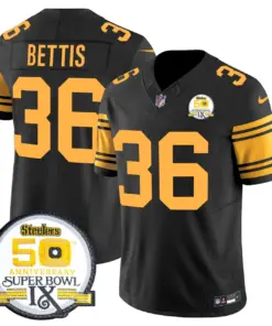 Sawyer Pittsburgh Steelers Nike 50th Anniversary Super Bowl IX Patch Vapor Limited Stitched Jersey - Black - Image 59