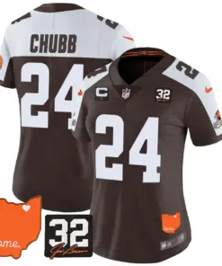 Alternative view of Watson Cleveland Browns Nike Women's Home Patch Jim Vapor Limited Stitched Jersey - Brown
