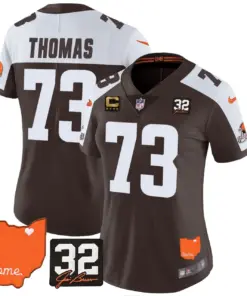 Watson Cleveland Browns Nike Women's Home Patch Jim Vapor Limited Stitched Jersey - Brown - Image 3