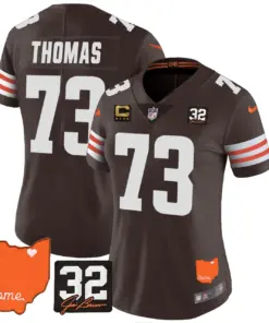 Watson Cleveland Browns Nike Women's Home Patch Jim Vapor Limited Stitched Jersey - Brown - Image 9
