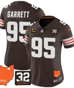 Watson Cleveland Browns Nike Women's Home Patch Jim Vapor Limited Stitched Jersey - Brown - Image 11