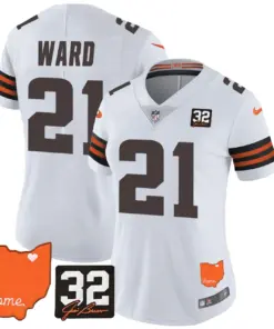 Watson Cleveland Browns Nike Women's Home Patch Jim Vapor Limited Stitched Jersey - Brown - Image 18