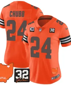 Watson Cleveland Browns Nike Women's Home Patch Jim Vapor Limited Stitched Jersey - Brown - Image 20