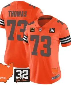 Watson Cleveland Browns Nike Women's Home Patch Jim Vapor Limited Stitched Jersey - Brown - Image 21