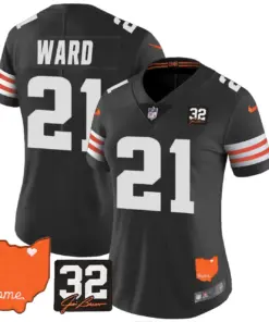 Watson Cleveland Browns Nike Women's Home Patch Jim Vapor Limited Stitched Jersey - Brown - Image 30
