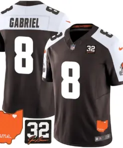 Alternative view of Sanders Cleveland Browns Nike Home Patch Jim Vapor Limited Stitched Jersey - Brown