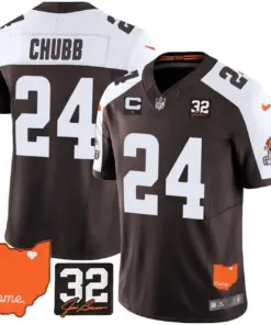 Sanders Cleveland Browns Nike Home Patch Jim Vapor Limited Stitched Jersey - Brown - Image 4