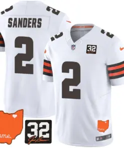 Sanders Cleveland Browns Nike Home Patch Jim Vapor Limited Stitched Jersey - Brown - Image 23