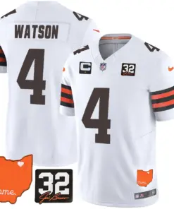 Sanders Cleveland Browns Nike Home Patch Jim Vapor Limited Stitched Jersey - Brown - Image 25