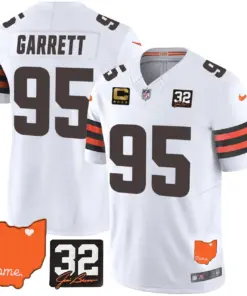 Sanders Cleveland Browns Nike Home Patch Jim Vapor Limited Stitched Jersey - Brown - Image 29