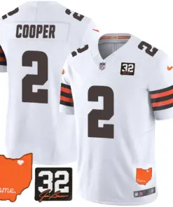 Sanders Cleveland Browns Nike Home Patch Jim Vapor Limited Stitched Jersey - Brown - Image 32