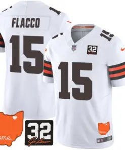Sanders Cleveland Browns Nike Home Patch Jim Vapor Limited Stitched Jersey - Brown - Image 33