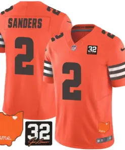 Sanders Cleveland Browns Nike Home Patch Jim Vapor Limited Stitched Jersey - Brown - Image 34