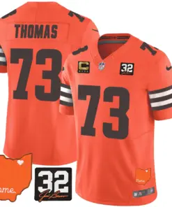Sanders Cleveland Browns Nike Home Patch Jim Vapor Limited Stitched Jersey - Brown - Image 38