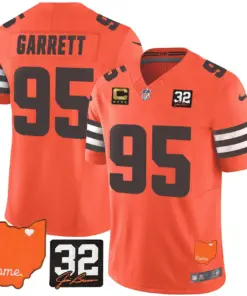 Sanders Cleveland Browns Nike Home Patch Jim Vapor Limited Stitched Jersey - Brown - Image 40