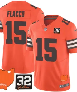 Sanders Cleveland Browns Nike Home Patch Jim Vapor Limited Stitched Jersey - Brown - Image 44
