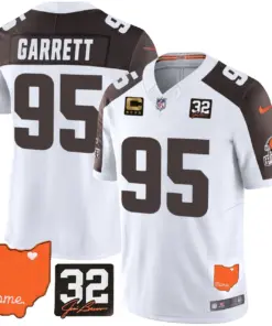 Sanders Cleveland Browns Nike Home Patch Jim Vapor Limited Stitched Jersey - Brown - Image 51