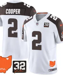 Sanders Cleveland Browns Nike Home Patch Jim Vapor Limited Stitched Jersey - Brown - Image 54