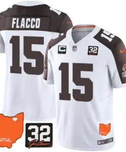 Sanders Cleveland Browns Nike Home Patch Jim Vapor Limited Stitched Jersey - Brown - Image 55